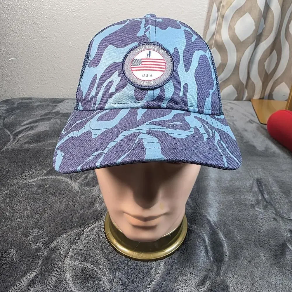 Johnnie-O Flag USA 2005 Blue Camo Snapback Hat Cap